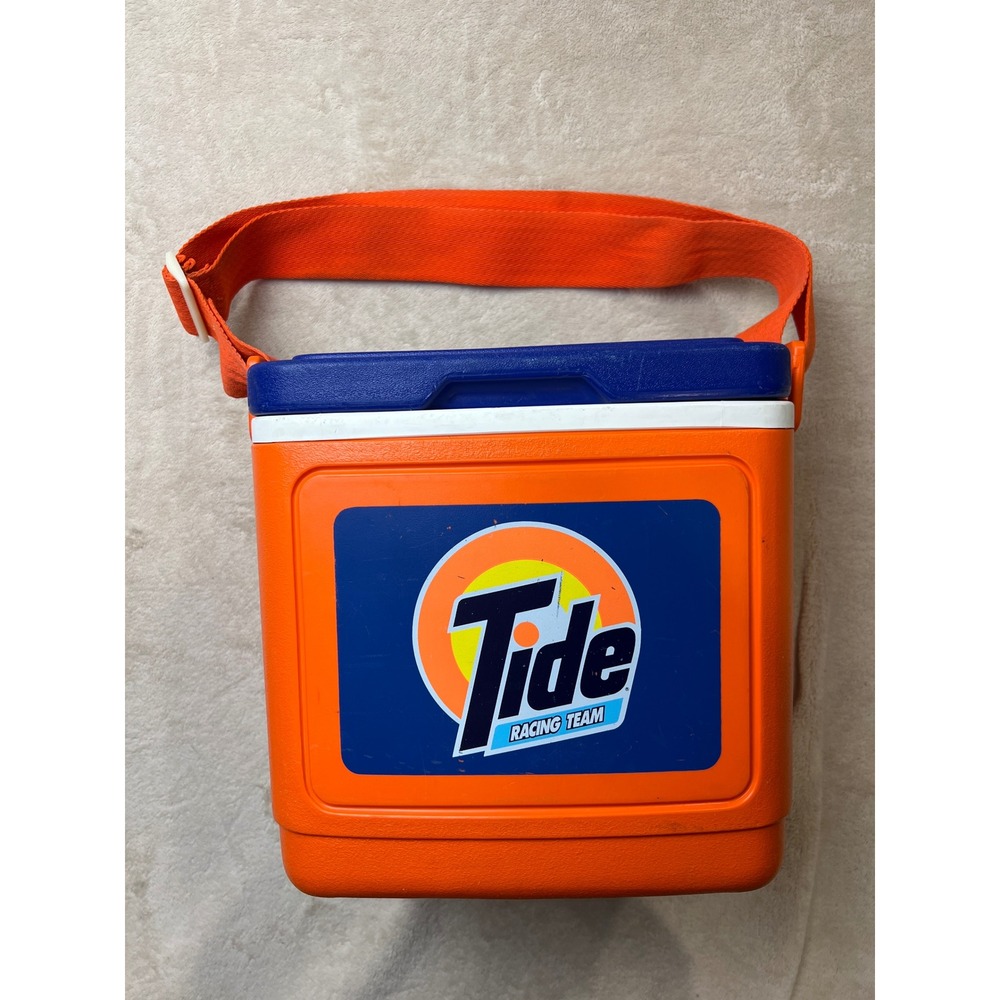 Tide Racing Team Igloo Cooler  Orange Blue Tag Along 10 Nascar Jeff Gordon Vtg